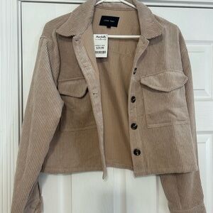 Love Tree Corduroy Utility Jacket in Tan